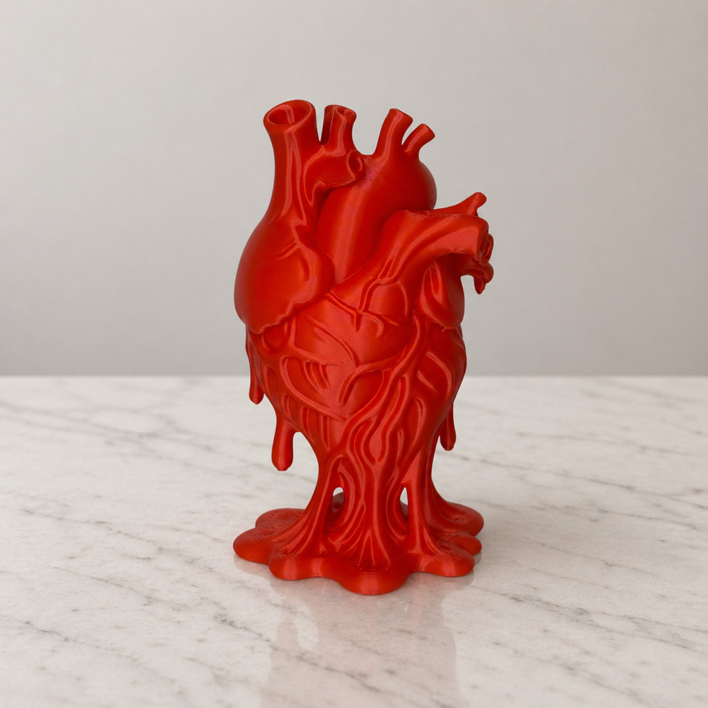 Red Anatomical Heart Figurine Small Plastic Modern Love Gothic Valentines Decor